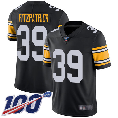 Men Pittsburgh Steelers Football 39 Limited Black Minkah Fitzpatrick Alternate 100th Season Vapor Untouchable Nike NFL Jersey